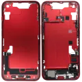 Mid-Frame Housing W/ Charging Port Flex & Small Parts For iPhone 14 (EU / Global Version) (Used OEM Pull: Grade C) (Red)