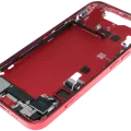 Mid-Frame Housing W/ Charging Port Flex & Small Parts For iPhone 14 (EU / Global Version) (Used OEM Pull: Grade C) (Red)