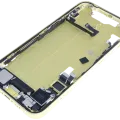 Mid-Frame Housing W/ Charging Port Flex & Small Parts For iPhone 14 (EU / Global Version) (Used OEM Pull: Grade C) (Yellow)