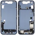 Mid-Frame Housing W/ Charging Port Flex & Small Parts For iPhone 14 (US Version) (Used OEM Pull: Grade A) (Blue)