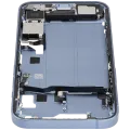 Mid-Frame Housing W/ Charging Port Flex & Small Parts For iPhone 14 (US Version) (Used OEM Pull: Grade A) (Blue)