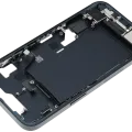Mid-Frame Housing W/ Charging Port Flex & Small Parts For iPhone 14 (US Version) (Used OEM Pull: Grade A) (Midnight)