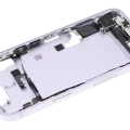 Mid-Frame Housing W/ Charging Port Flex & Small Parts For iPhone 14 (US Version) (Used OEM Pull: Grade A) (Purple)