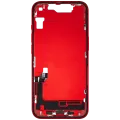 Mid-Frame Housing W/ Charging Port Flex & Small Parts For iPhone 14 (US Version) (Used OEM Pull: Grade A) (Red)