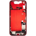 Mid-Frame Housing W/ Charging Port Flex & Small Parts For iPhone 14 (US Version) (Used OEM Pull: Grade A) (Red)