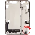 Mid-Frame Housing W/ Charging Port Flex & Small Parts For iPhone 14 (US Version) (Used OEM Pull: Grade A) (Starlight)