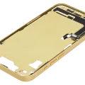 Mid-Frame Housing W/ Charging Port Flex & Small Parts For iPhone 14 (US Version) (Used OEM Pull: Grade A) (Yellow)