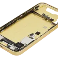Mid-Frame Housing W/ Charging Port Flex & Small Parts For iPhone 14 (US Version) (Used OEM Pull: Grade A) (Yellow)