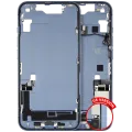 Mid-Frame Housing W/ Charging Port Flex & Small Parts For iPhone 14 (US Version) (Used OEM Pull: Grade B) (Blue)