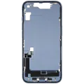 Mid-Frame Housing W/ Charging Port Flex & Small Parts For iPhone 14 (US Version) (Used OEM Pull: Grade B) (Blue)