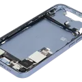 Mid-Frame Housing W/ Charging Port Flex & Small Parts For iPhone 14 (US Version) (Used OEM Pull: Grade B) (Blue)