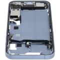Mid-Frame Housing W/ Charging Port Flex & Small Parts For iPhone 14 (US Version) (Used OEM Pull: Grade B) (Blue)