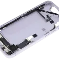 Mid-Frame Housing W/ Charging Port Flex & Small Parts For iPhone 14 (US Version) (Used OEM Pull: Grade B) (Purple)
