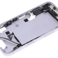 Mid-Frame Housing W/ Charging Port Flex & Small Parts For iPhone 14 (US Version) (Used OEM Pull: Grade B) (Purple)