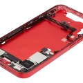 Mid-Frame Housing W/ Charging Port Flex & Small Parts For iPhone 14 (US Version) (Used OEM Pull: Grade B) (Red)