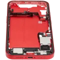 Mid-Frame Housing W/ Charging Port Flex & Small Parts For iPhone 14 (US Version) (Used OEM Pull: Grade B) (Red)