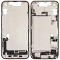 Mid-Frame Housing W/ Charging Port Flex & Small Parts For iPhone 14 (US Version) (Used OEM Pull: Grade B) (Starlight)