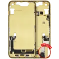 Mid-Frame Housing W/ Charging Port Flex & Small Parts For iPhone 14 (US Version) (Used OEM Pull: Grade B) (Yellow)