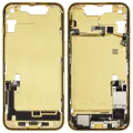 Mid-Frame Housing W/ Charging Port Flex & Small Parts For iPhone 14 (US Version) (Used OEM Pull: Grade B) (Yellow)