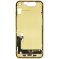 Mid-Frame Housing W/ Charging Port Flex & Small Parts For iPhone 14 (US Version) (Used OEM Pull: Grade B) (Yellow)