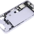 Mid-Frame Housing W/ Charging Port Flex & Small Parts For iPhone 14 (US Version) (Used OEM Pull: Grade C) (Purple)