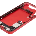 Mid-Frame Housing W/ Charging Port Flex & Small Parts For iPhone 14 (US Version) (Used OEM Pull: Grade C) (Red)