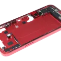 Mid-Frame Housing W/ Charging Port Flex & Small Parts For iPhone 14 Plus (EU / Global Version) (Used OEM Pull: Grade A) (Red)