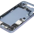 Mid-Frame Housing W/ Charging Port Flex & Small Parts For iPhone 14 Plus (US Version) (Used OEM Pull: Grade A) (Blue)