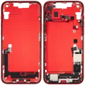 Mid-Frame Housing W/ Charging Port Flex & Small Parts For iPhone 14 Plus (US Version) (Used OEM Pull: Grade A) (Red)