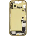 Mid-Frame Housing W/ Charging Port Flex & Small Parts For iPhone 14 Plus (US Version) (Used OEM Pull: Grade A) (Yellow)