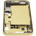 Mid-Frame Housing W/ Charging Port Flex & Small Parts For iPhone 14 Plus (US Version) (Used OEM Pull: Grade A) (Yellow)