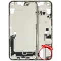 Mid-Frame Housing W/ Charging Port Flex & Small Parts For iPhone 14 Plus (US Version) (Used OEM Pull: Grade B) (Starlight)