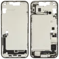 Mid-Frame Housing W/ Charging Port Flex & Small Parts For iPhone 14 Plus (US Version) (Used OEM Pull: Grade B) (Starlight)