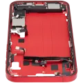 Mid-Frame Housing W/ Charging Port Flex & Small Parts For iPhone 14 Plus (US Version) (Used OEM Pull: Grade B) (Red)