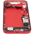 Mid-Frame Housing W/ Charging Port Flex & Small Parts For iPhone 14 Plus (US Version) (Used OEM Pull: Grade B) (Red)