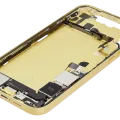 Mid-Frame Housing W/ Charging Port Flex & Small Parts For iPhone 14 Plus (US Version) (Used OEM Pull: Grade B) (Yellow)