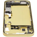 Mid-Frame Housing W/ Charging Port Flex & Small Parts For iPhone 14 Plus (US Version) (Used OEM Pull: Grade B) (Yellow)
