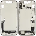 Mid-Frame Housing W/ Charging Port Flex & Small Parts For iPhone 14 Plus (US Version) (Used OEM Pull: Grade C) (Starlight)