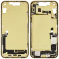 Mid-Frame Housing W/ Charging Port Flex & Small Parts For iPhone 14 Plus (US Version) (Used OEM Pull: Grade C) (Yellow)