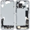 Mid-Frame Housing W/ Charging Port Flex & Small Parts For iPhone 15 (EU / Global Version) (Used OEM Pull: Grade A) (Blue)