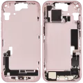Mid-Frame Housing W/ Charging Port Flex & Small Parts For iPhone 15 (EU / Global Version) (Used OEM Pull: Grade A) (Pink)