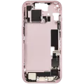 Mid-Frame Housing W/ Charging Port Flex & Small Parts For iPhone 15 (EU / Global Version) (Used OEM Pull: Grade A) (Pink)