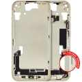 Mid-Frame Housing W/ Charging Port Flex & Small Parts For iPhone 15 (EU / Global Version) (Used OEM Pull: Grade B) (Yellow)