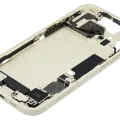 Mid-Frame Housing W/ Charging Port Flex & Small Parts For iPhone 15 (EU / Global Version) (Used OEM Pull: Grade B) (Yellow)