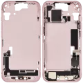 Середня рамка зі шлейфом зарядки й дрібними деталями для iPhone 15 (EU / Global Version) (Used OEM Pull: Grade B) (рожевий)