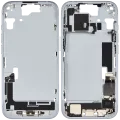 Mid-Frame Housing W/ Charging Port Flex & Small Parts For iPhone 15 (EU / Global Version) (Used OEM Pull: Grade C) (Blue)