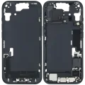 Mid-Frame Housing W/ Charging Port Flex & Small Parts For iPhone 15 (US Version) (Used OEM Pull: Grade A) (Black)