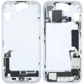 Mid-Frame Housing W/ Charging Port Flex & Small Parts For iPhone 15 (US Version) (Used OEM Pull: Grade A) (Blue)