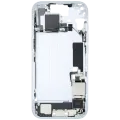 Mid-Frame Housing W/ Charging Port Flex & Small Parts For iPhone 15 (US Version) (Used OEM Pull: Grade A) (Blue)