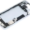 Mid-Frame Housing W/ Charging Port Flex & Small Parts For iPhone 15 (US Version) (Used OEM Pull: Grade A) (Blue)